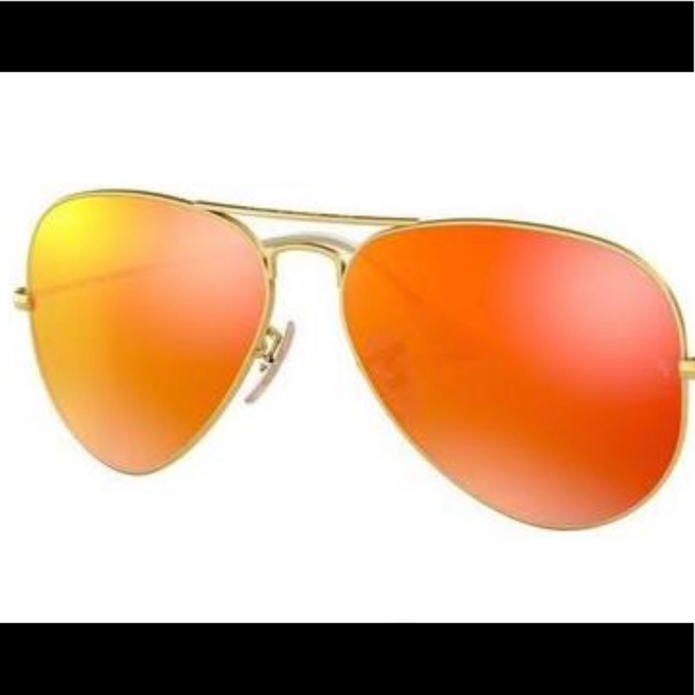 Orange ray bands with gold trim